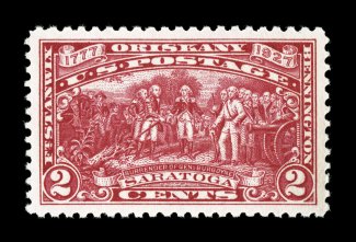 644, 2c Burgoyne Campaign, extraordinarily well centered and margined, deep vibrant color, o.g., n.h., extremely fine 2007 PSE certificate (Superb 98 SMQ
$330.00).