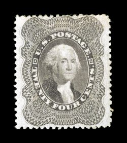 37, 24c Gray lilac, nicely centered within extra-wide margins, rich fresh color and a crisp impression, o.g., paper h.r. at top, tiny trace of a thin speck, very fine appearance
clear 1981 PF certificate.