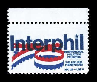 1632c, 13c Interphil, engraved red missing, another example of this rare error, being a top sheet-margin single, o.g., n.h., extremely fine.