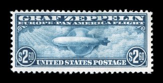C13-15, 65c-$2.60 Graf Zeppelins cplt., attractive colors, o.g., h.r., $2.60 with natural gum crease, 65c with light stain at bottom left, otherwise fine.