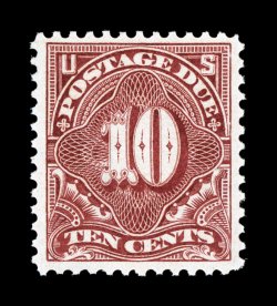 J42 var., 10c Claret, uncharacteristically well centered and margined, strong color in the Claret shade, immaculate o.g., n.h., choice very fine 2006 PF
certificate.