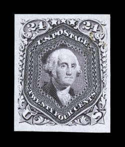 60P3, 24c Violet August plate proof in India, large balanced margins all around, lovely bright color, extremely fine (now listed as 70TC3).