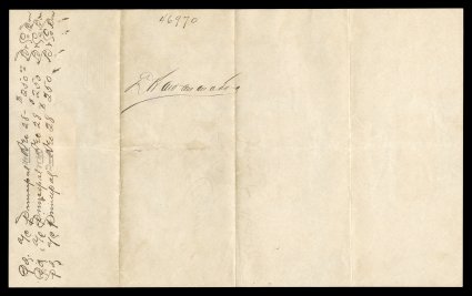 Prince David Kawananakoa 1890 document signed, English language note for $1,500 made payable to Prince Kawananakoa, dated September 25, 1900 with vertical strip of three of U.S.
10c Dark brown revenue (R168) during the Spanish America War when U