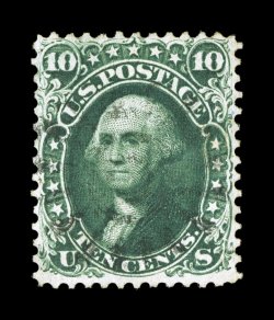 62B, 10c Dark green August, used, deep color and impression, nicely centered, lightly cancelled, very fine 1991 PF certificate.