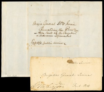 Washington, George First President of the United States (17323-1799, served 1789-97) commander of the Continental Army during the American Revolution considered the father of
his country. Outstanding pair of covers concerning the Whiskey Rebel