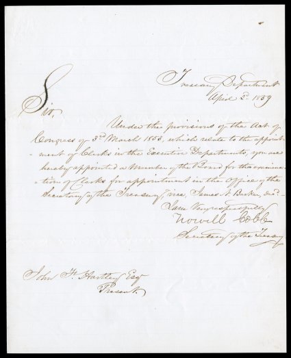 Cobb, Howell American politician (1815-68) US Secretary of the Treasury under Buchanan earlier, Speaker of the House of Representatives, and Governor of Georgia a founder of the
Confederate States, he led its legislature before entering the mi