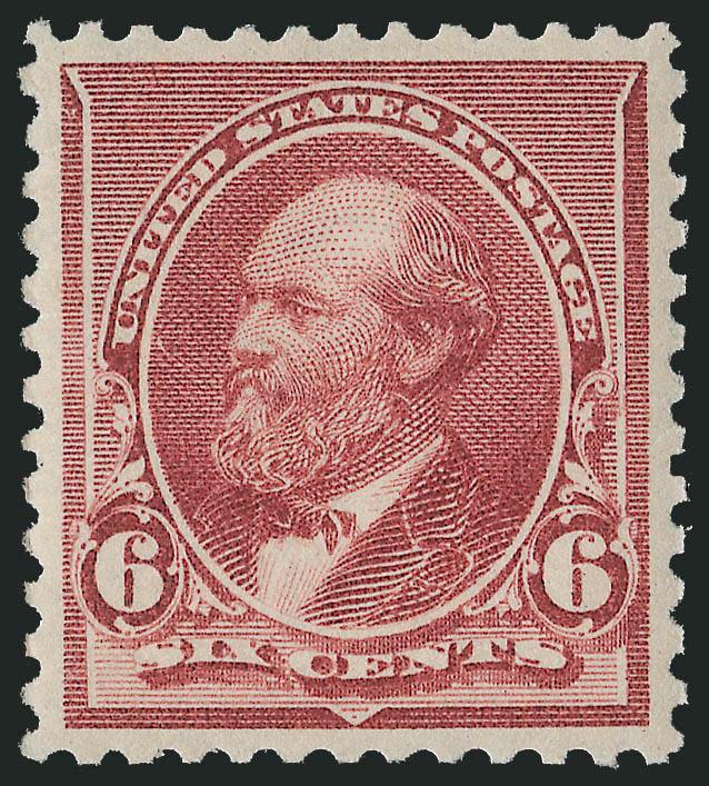 6c Brown Red (224).> Mint N.H., deep rich color on post office fresh paper, detailed impression, perfect centering with wide margins all around<><>^EXTREMELY FINE GEM. A SPECTACULAR MINT NEVER-HINGED EXAMPLE
OF THE 6-CENT 1890 ISSUE, WHICH HAS BEEN