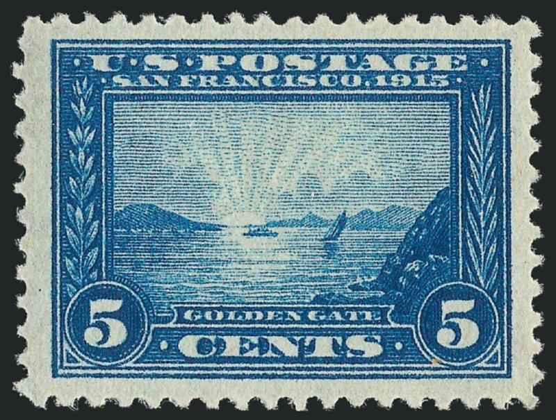 5c Panama-Pacific (399).> Mint N.H., Jumbo margins and precise centering, rich  and detailed impression, Extremely Fine Gem, with 2010 P.S.E. certificate (Superb 98 SMQ $2,250.00)