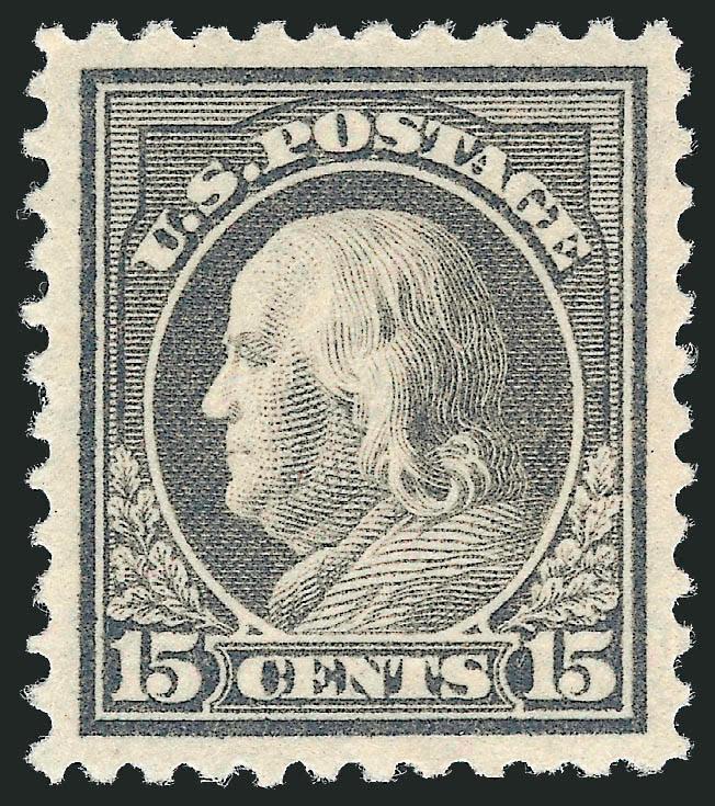 15c Gray (514).> Mint N.H., rich color, perfectly centered with wide margins, long and full perforations all around, Extremely Fine Gem, with 2010 P.S.E. certificate (Superb 98 SMQ $1,200.00). Only two have
graded higher to date