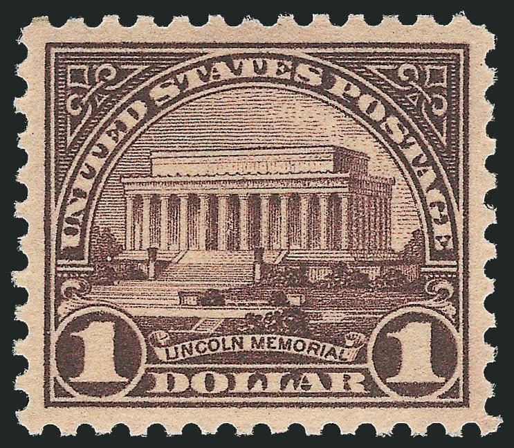 $1.00 Violet Black (571).> Mint N.H., rich color and proof-like impression, perfectly centered, Extremely Fine Gem, a superb stamp in every respect, with 2010 P.S.E. certificate (Superb 98 SMQ $1,100.00), only
three have graded higher to date