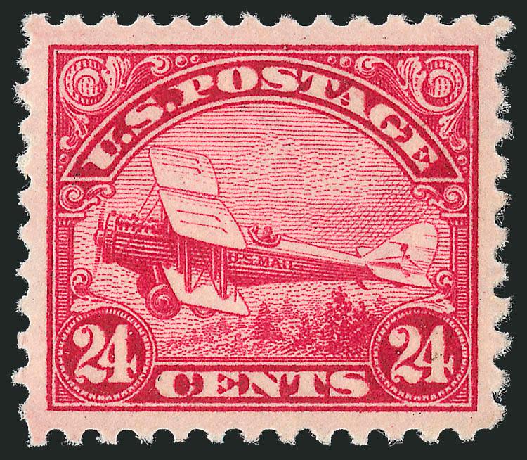 24c Carmine, 1923 Air Post (C6).> Mint N.H., vibrant color on post-office fresh paper, perfectly centered, Extremely Fine Gem, with 2010 P.S.E. certificate (Superb 98 SMQ $1,300.00)