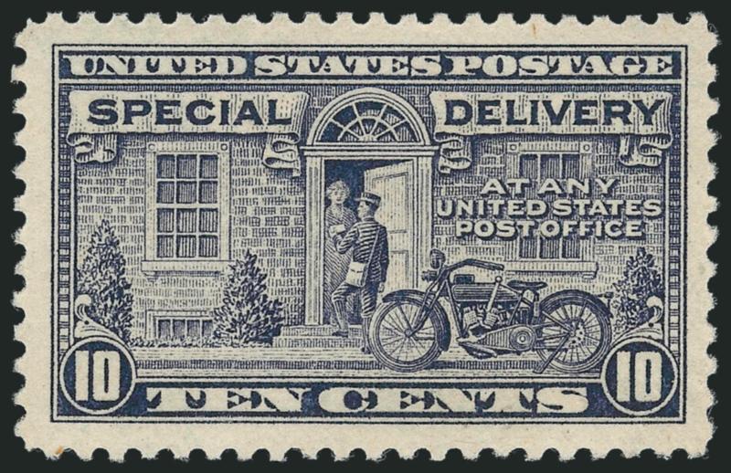 10c Gray Violet, Special Delivery (E12).> Mint N.H., wide margins and choice centering, rich color on bright paper, Extremely Fine Gem, with 2010 P.S.E. certificate (XF-Superb 95 SMQ $400.00)