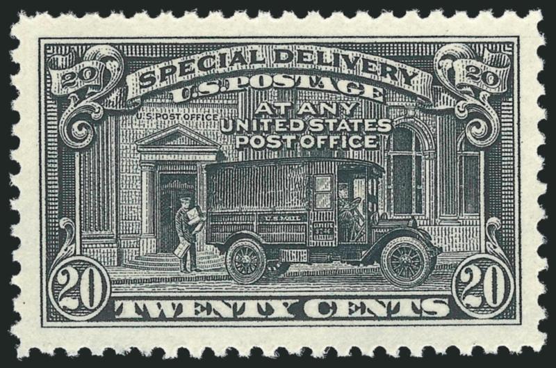 20c Black, Special Delivery (E14).> Mint N.H., massive margins, intense shade and impression, Extremely Fine Gem, with 2010 P.S.E. certificate (XF-Superb 95 Jumbo SMQ $50.00 as 95, $160.00 as 98)