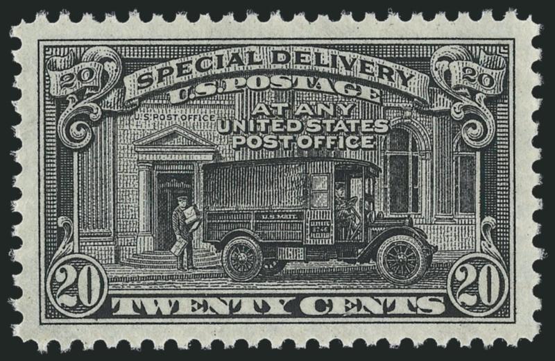 20c Black, Special Delivery (E19).> Mint N.H., Jumbo margins with precise centering, crisp impression, Extremely Fine Gem, with 2010 P.S.E. certificate (Superb 98 Jumbo SMQ $350.00)