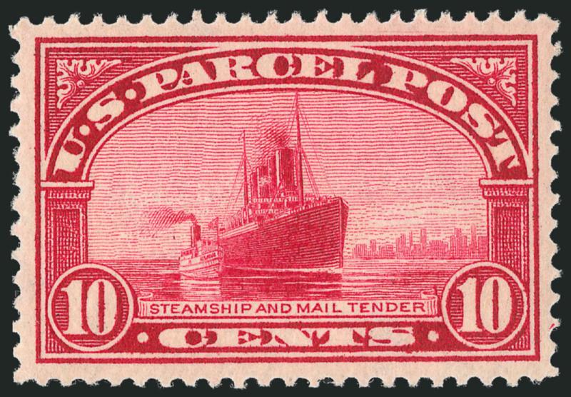 10c Parcel Post (Q6).> Mint N.H., wide margins and essentially precise centering, vibrant color, Extremely Fine Gem, with 2010 P.S.E. certificate (XF-Superb 95 SMQ $700.00)
