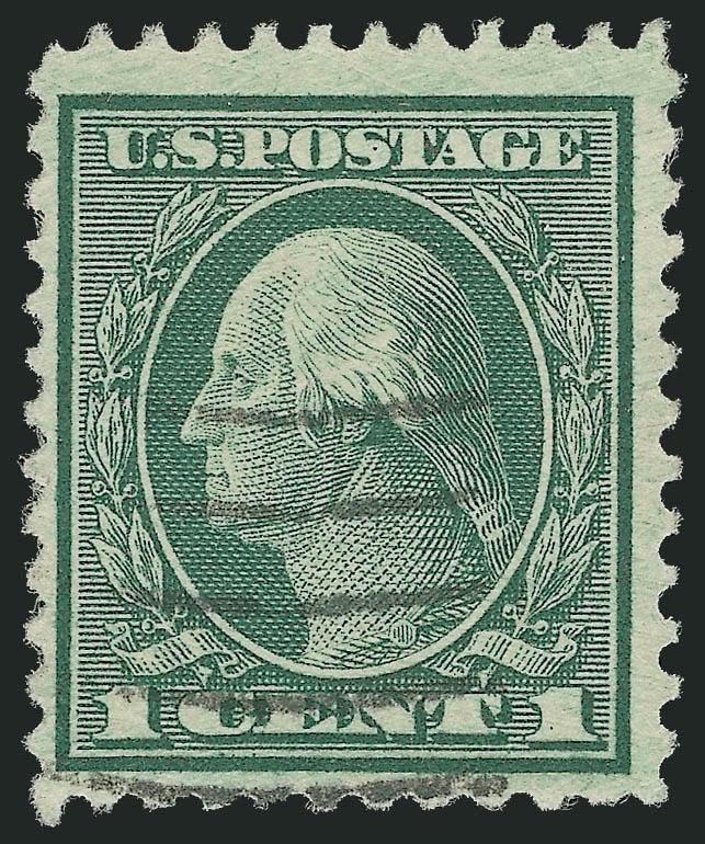 1c Green, Rotary Perf 11 (544).> Light wavy-line machine cancel, wide margins, fresh and bright color<><>^VERY FINE AND CHOICE EXAMPLE OF THIS RARE ROTARY SHEET WASTE ISSUE.^<><>Ex Grunin. With 1976 and 1999
P.F. certificates