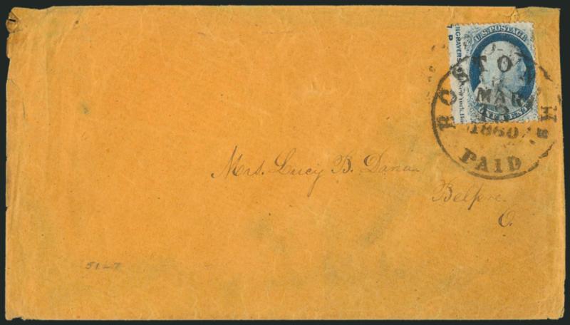 1c Blue, Ty. V (24).> Two covers each with single and <captured imprint at left,> first is Position 41L7 on circular, second is Position 51L7 with <part plate no.> on unsealed cover, some slight wear, Very
Fine