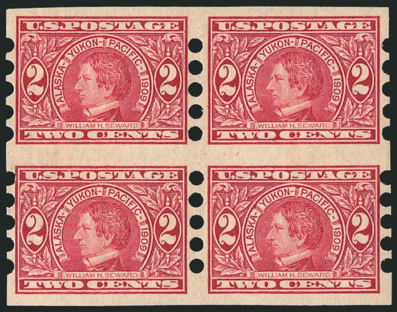 2c Alaska-Yukon, Imperforate, Mailometer Ty. IV Private Vending Machine Perforations (371).> Mint N.H. block of four, Very Fine and very scarce, Scott Retail as two hinged pairs