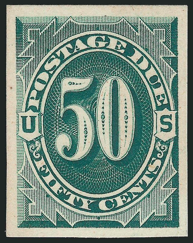 1c-50c 1879 Postage Due, Atlanta Trial Color Proofs (J1TC-J7TC).> Complete sets of four different colors (no brown), large to huge margins, Very Fine-Extremely Fine, exceptional group