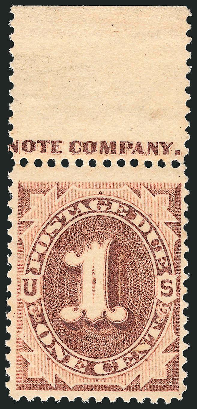 1c Brown, 3c Pale Brown (J1, J3).> Mint N.H., 1c with top part imprint selvage, Fine-Very Fine