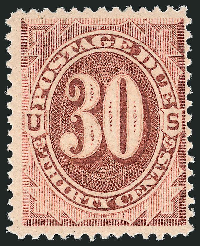 30c Brown (J6).> Mint N.H., choice margins and lovely rich color, Fine