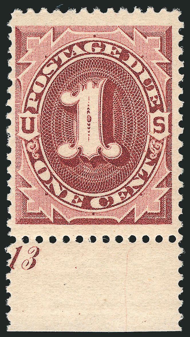 1c, 2c Red Brown (J15-J16).> Mint N.H., 1c with part bottom plate no. selvage, wonderful deep rich color and sharp impression, Very Fine