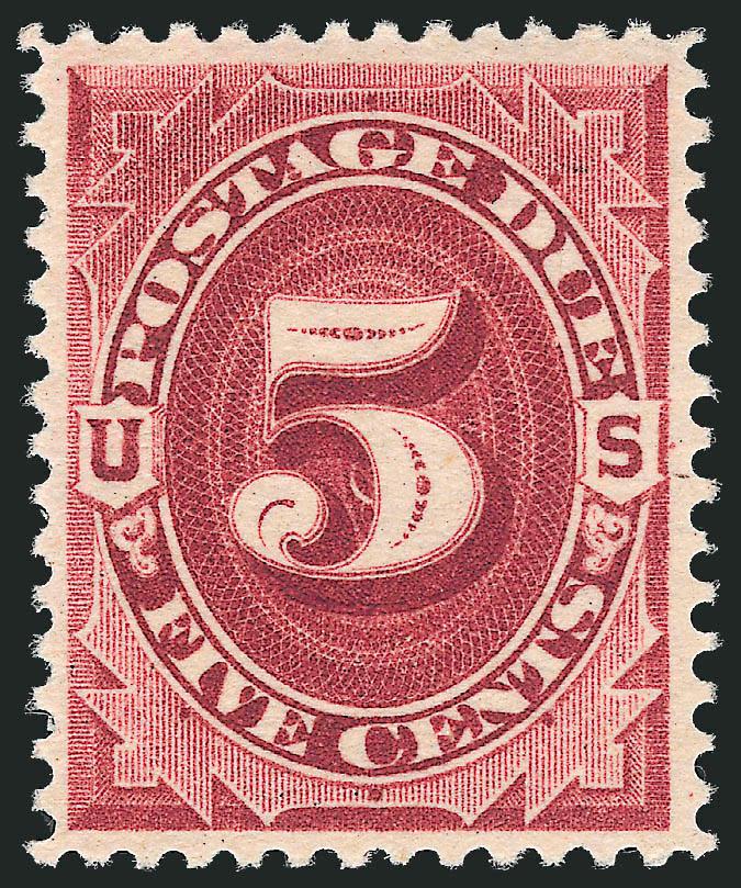 1c-5c 1891 Postage Due (J22-J23, J25).> Mint N.H., four, two and one respectively, incl. 1c horizontal pair with right imperf half arrow margin and top plate no. 314 selvage, all fresh and nicely centered, one
1c trivial short perf, otherwise Very Fi