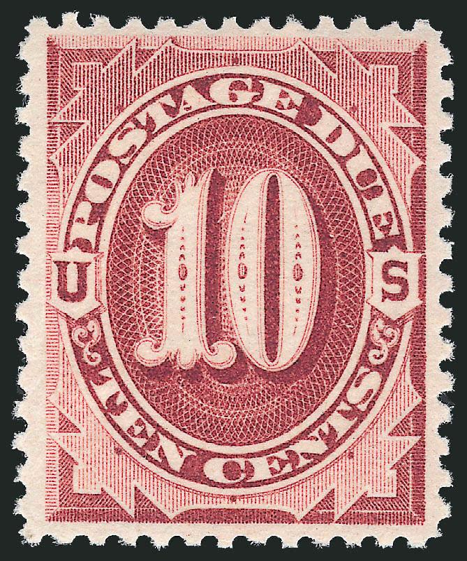 10c Bright Claret (J26).> Mint N.H., beautiful margins with almost perfect centering, fabulous color and impression, Extremely Fine, handsome example