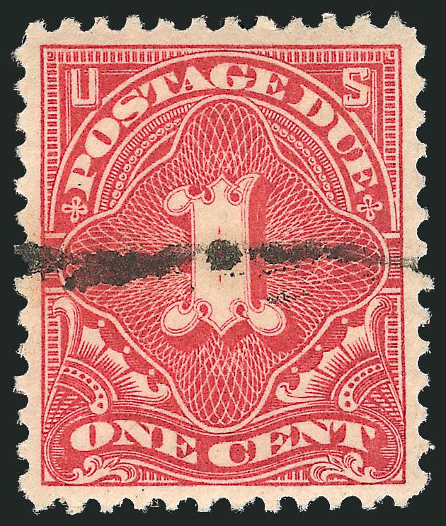 1c, 2c Vermilion (J29-J30).> Attractive margins and fabulous centering, former horizontal line cancellation, latter light violet straightline cancel, Extremely Fine, these are difficult enough to find in
unused condition and next to impossible used,