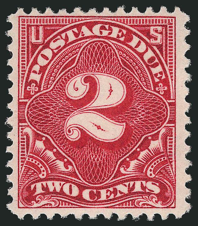 2c Deep Vermilion (J30).> Mint N.H., sharp impression, beautiful color, Very Fine and choice, with 1999 P.F. certificate