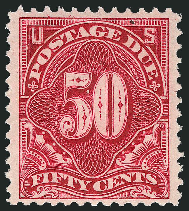 50c Deep Claret (J50).> Mint N.H., bright color, well-centered, marvelous color and clear impression, Extremely Fine, ex Zoellner