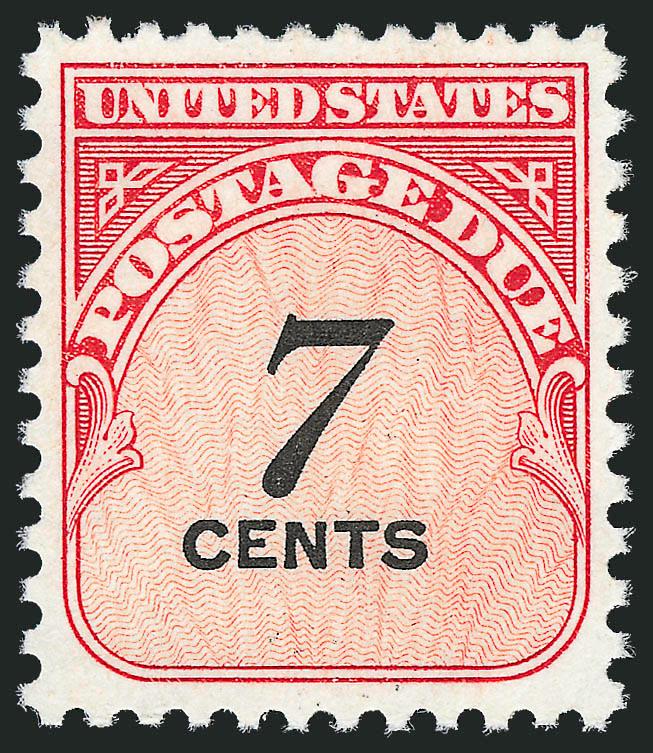 7c Carmine Rose & Black, Dull Gum (J95 var).> Mint N.H., well-centered, Extremely Fine, scarce