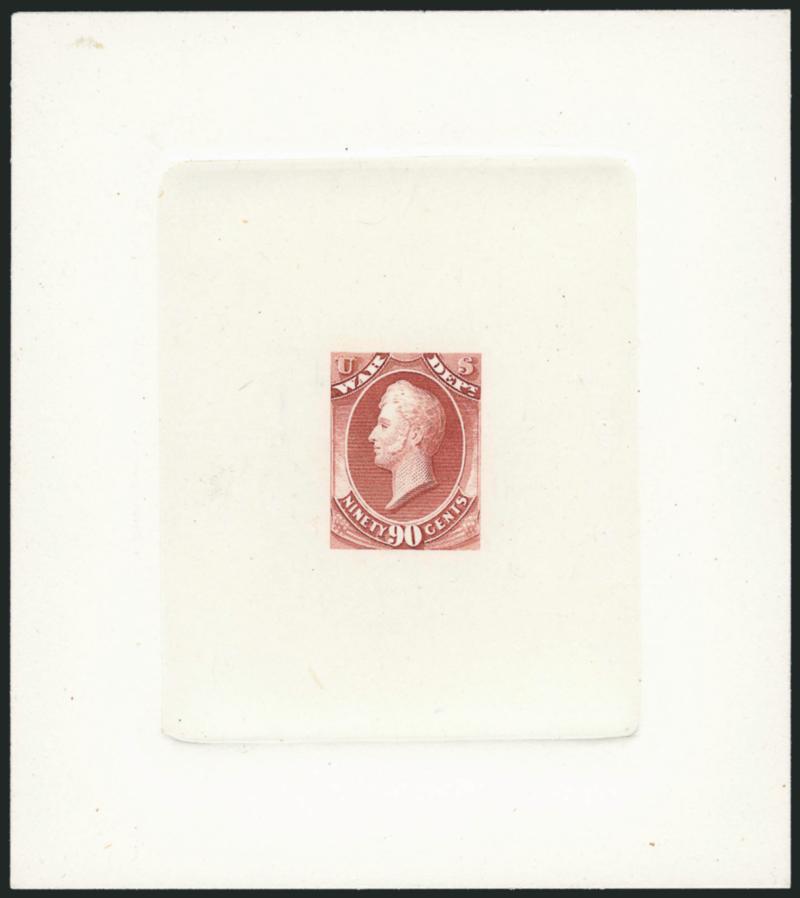 1c-90c War, Large Die Proofs (O83P1-O93P1).> Die sunk on 94 x 109mm or larger cards, fresh and Very Fine