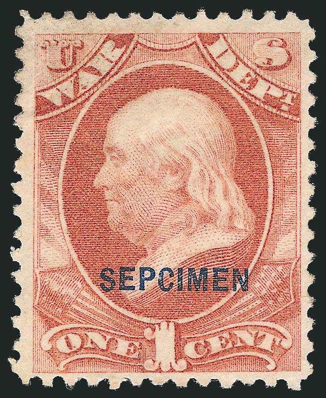 1c War, Sepcimen Error (O83Sa).> Without gum as issued, bright color and unusually choice centering, light corner crease at top left, appears Very Fine, with 2010 P.F. certificate