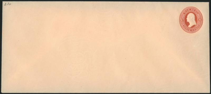 3c Dark Red on Cream, Entire (UO22).> Unused, size 7, knife 34, Very Fine