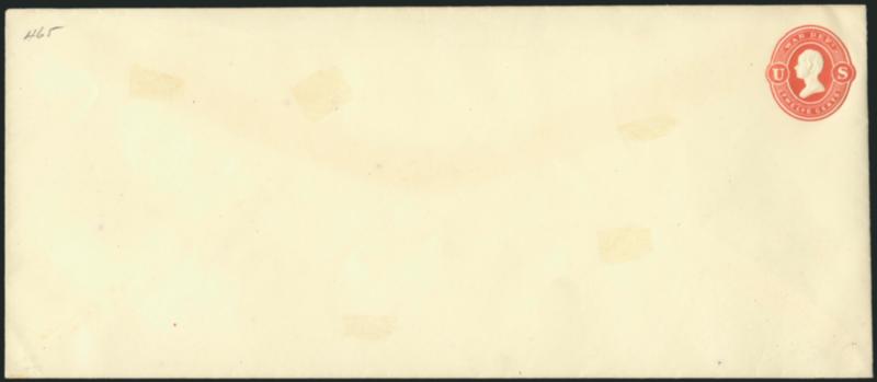 12c Red on Amber, Entire (UO62).> Unused, watermark 2, size 8, knife 36, Very Fine