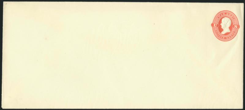 15c Red on Amber, Entire (UO65).> Unused, watermark 2, size 7, knife 34, Very Fine