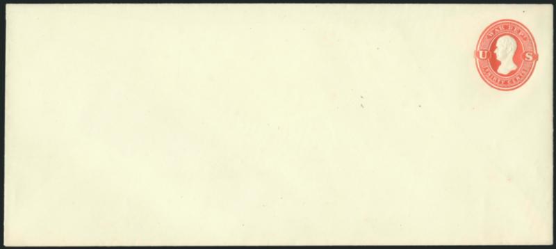 30c Red on Amber, Entire (UO68).> Unused, watermark 2, size 7, knife 34, Very Fine, ex Todd