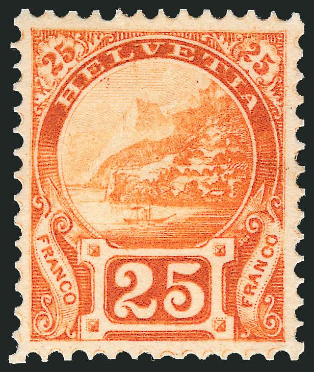 SWITZERLAND, 25c Orange Rutli Perforated Plate Essay.> Also incl. nine others printed directly on soft card with simulated perforations, Very Fine lot, the 25c Orange ex Lehmann