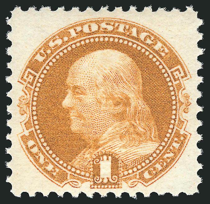1c Buff (112).> Mint N.H., radiant color as fresh as the day it was printed, choice centering with well-balanced margins<><>^VERY FINE AND CHOICE. A BEAUTIFUL MINT NEVER-HINGED EXAMPLE OF THE ONE-CENT 1869
PICTORIAL ISSUE.^<><>With 1983 P.F. cert