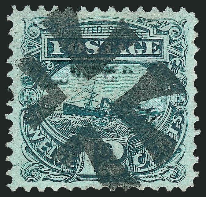 12c Green (117).> Deep rich color and proof-like impression, well-proportioned margins, cancelled by bold strike of crossroads cancel, fresh and Extremely Fine, with 2004 P.F. certificate