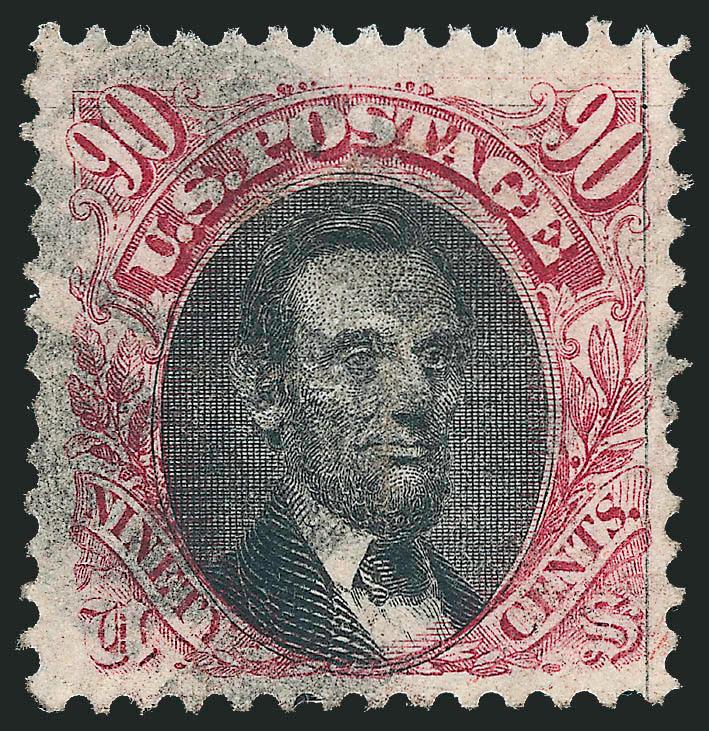 90c Carmine & Black (122).> Deep rich colors, wide margins, cork cancel, Very Fine, with 1979 P.F. certificate