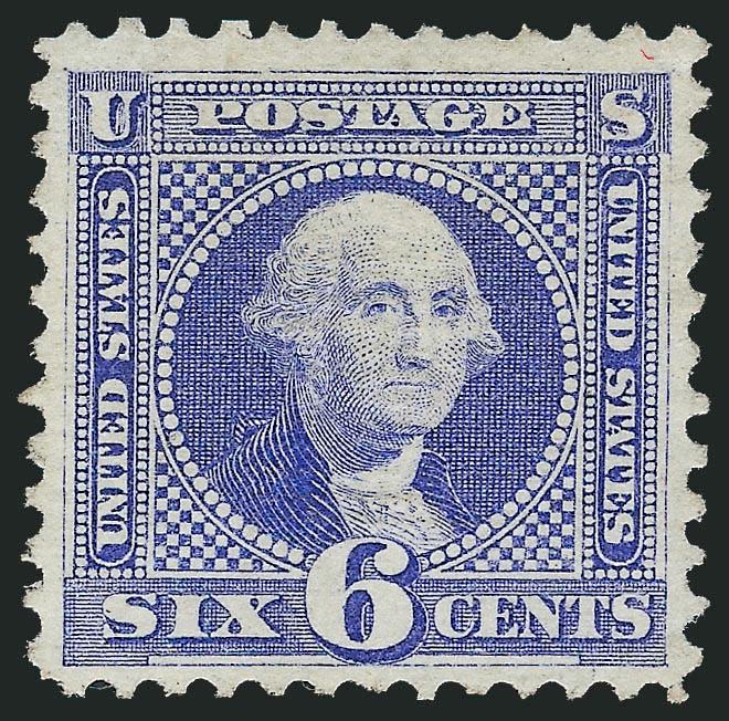 6c Ultramarine (115).> Unused (no gum), brilliant color on crisp paper, tiny corner perf crease at top right, Very Fine appearance, with 1979 P.F. certificate