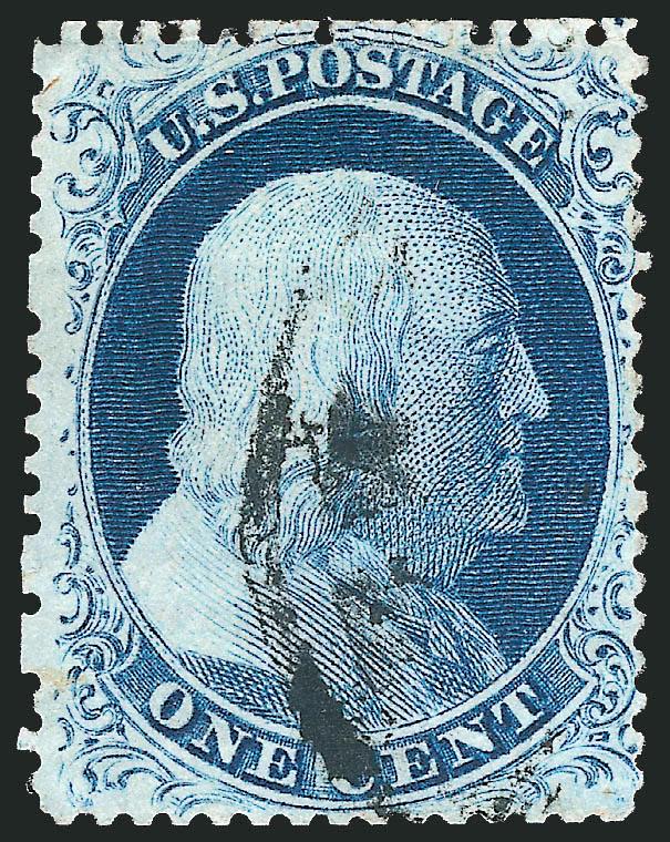 1c Blue, Ty. IV (23).> Position 79L1L, <recut twice at top and twice at bottom> (only two such recuts on the plate), bright color, unobtrusive circular datestamp, perfs scissors-separated, still Very Fine
example of this scarce recut position, ex Nei