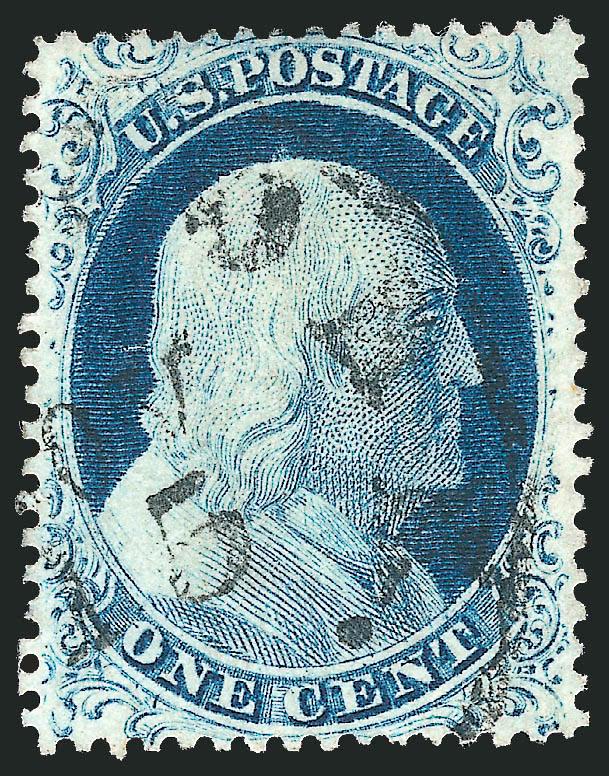 1c Blue, Ty. IV (23).> Position 67L1L, recut once at top, intense shade, neat strike of circular datestamp, fresh and Very Fine, ex Neinken