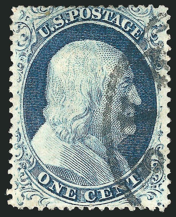 1c Blue, Ty. IV (23).> Position 66L1L, recut once at top and twice at bottom, radiant color, bold Syracuse N.Y. circular datestamp, fresh and Fine, ex Neinken
