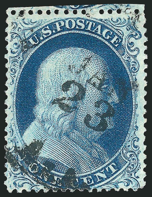 1c Blue, Ty. III (21).> Position 78R4, pretty shade, bold strike of circular datestamp, Fine, ex Neinken