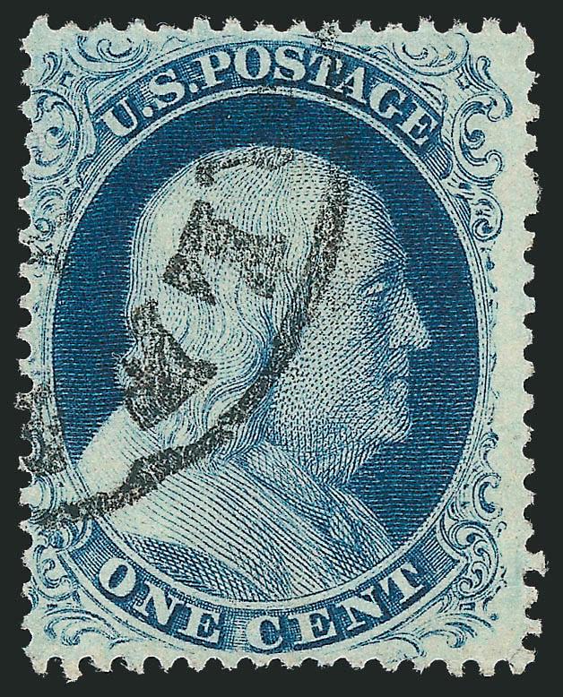 1c Blue, Ty. III (21).> Plate 4, C Relief, bright color, neat strike of circular datestamp, Fine