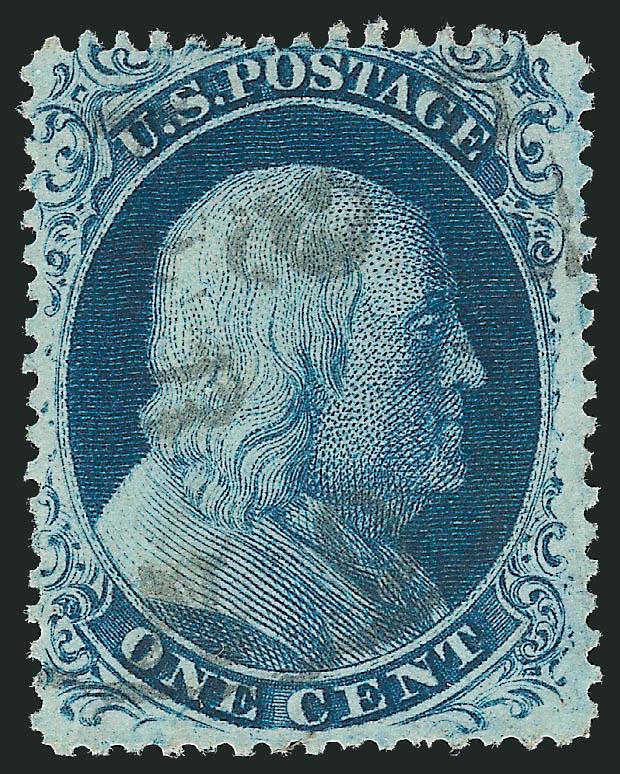 1c Blue, Ty. III (21).> Position 25R4, intense shade, unobtrusive strike of circular datestamp, fresh and Fine