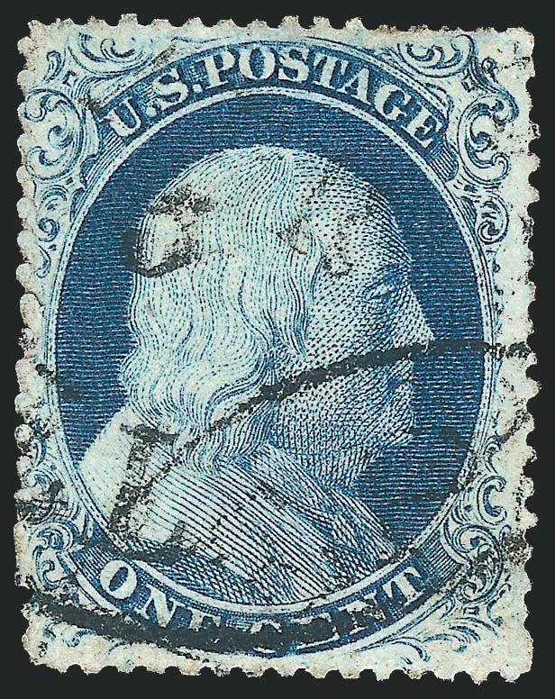 1c Blue, Ty. III (21).> Position 26L4, detailed impression, neat circular datestamps, thin spot at center, Fine appearance, ex Neinken